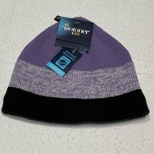 Isotoner Kids Lavender and Black Beanie